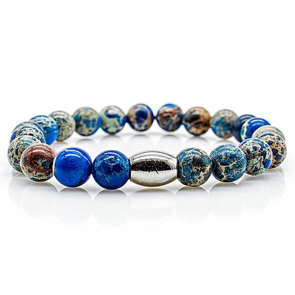 Perlenarmband Blue Imperial Jaspis Perlen