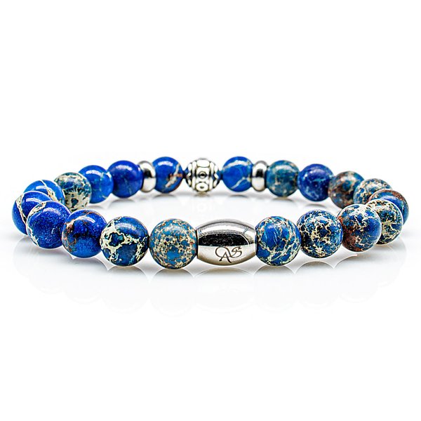 Perlenarmband Blue Imperial Jaspis Perlen Beads R