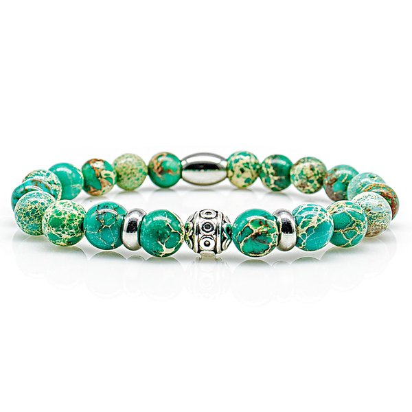 Perlenarmband Green Imperial Jaspis Perlen Beads R