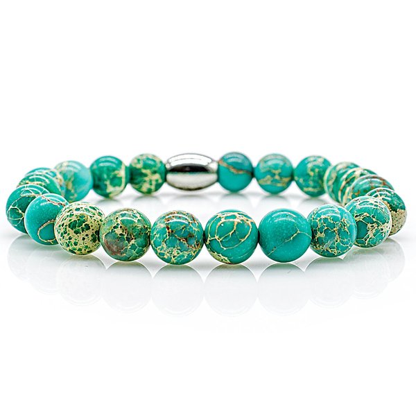Perlenarmband Green Imperial Jaspis Perlen