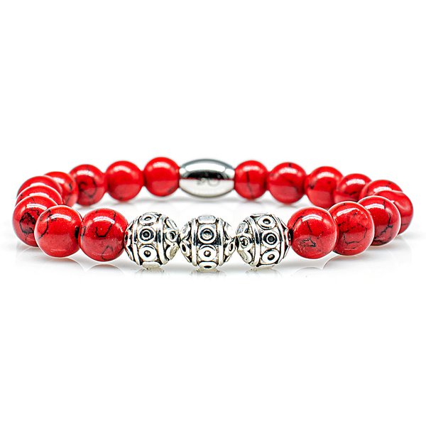 Perlenarmband Roter Türkis Antik Beads