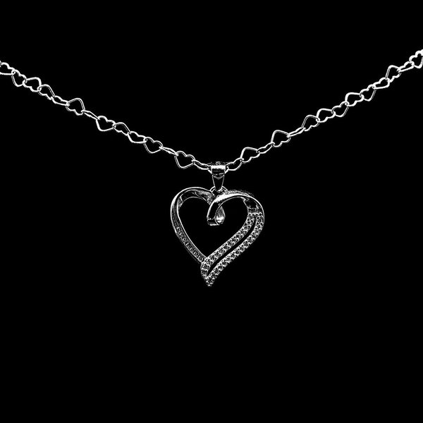 Herz Kette Halskette mit Herzanhänger 925 Sterling Silber