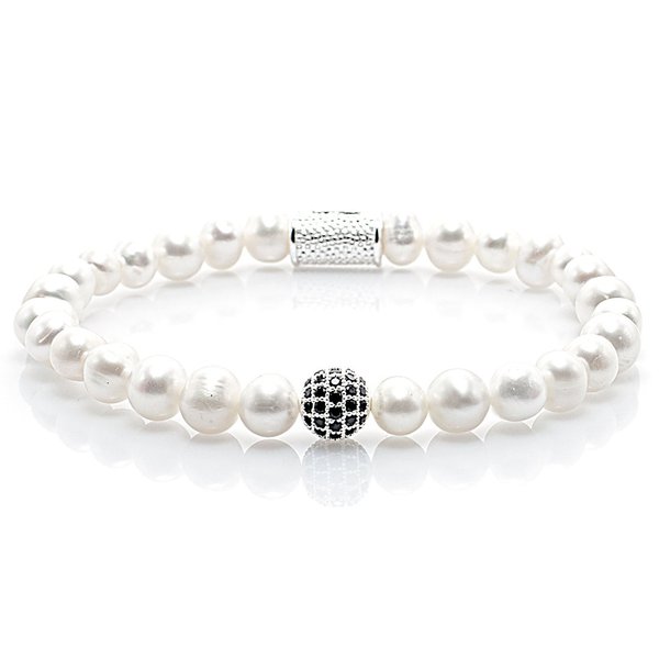 Perlenarmband Süßwasserperle Weiß Perlen Royal Beads 925 Sterling Silber