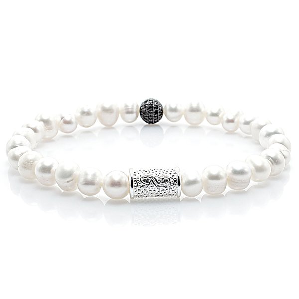 Perlenarmband Süßwasserperle Weiß Perlen Royal Beads 925 Sterling Silber