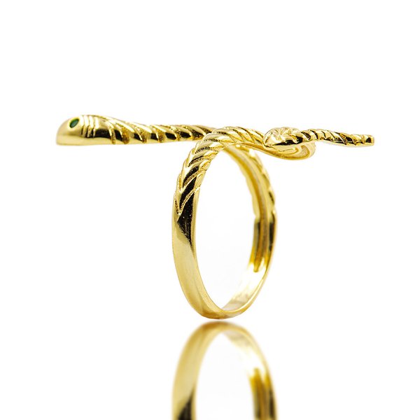 925 Sterling Silber Snake Ring 18k Gold vergoldet
