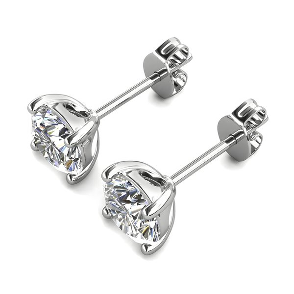 Ohrring 925 Sterling Silber Moissanit Diamant 0,5 Karat 5,0mm