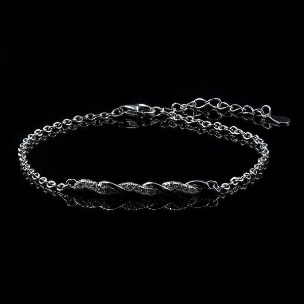 Armband 925 Sterling Silber Moissanit Diamant 1,5mm